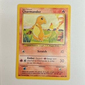 Pokemon Charmander Trading Card - Yellow and Orange